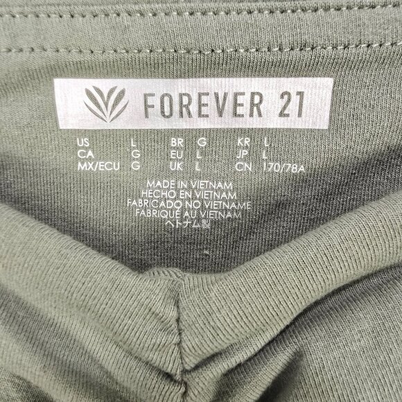 Forever 21 Legging Large L High Waisted Flared Leg Dark Olive Green Active Flare - Picture 3 of 10